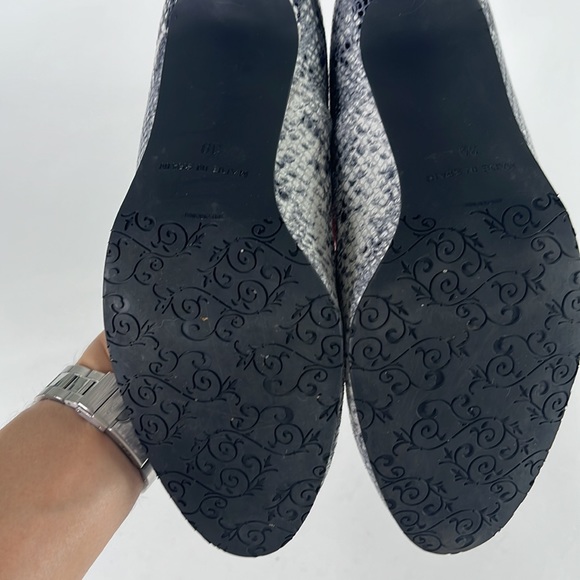 BRENDA ZARO BURGANDY SUEDE PYTHON PRINT HEELS MADE IN SPAIN - Picture 5 of 10